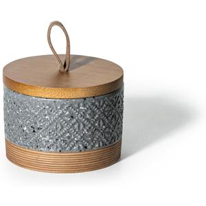 Miamolo Small Ceramic Jar with Lid, Coffee Container Kitchen Food Storage Jars for Sugar Tea Bag, Stackable Decorative Spice Jars for Countertop Coffee Bar Accessories- Gray & 5 fl.oz (Grey)