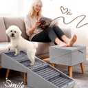 17" H Split Ottoman Dog Ramp for Couch, Foldable Dog Stairs for Small Dogs
