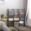 C&AHOME Wire Cube Storage - 9-Cube Organizer, Metal Grids, Modular Bookshelf, Closet Cabinet, Ideal for Home, Living Room, Office - 36.6'L x 12.4'W x 48.4'H Black