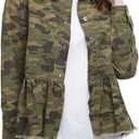 Mud Pie Women's Denim Peplum Jacket (Green), Small
