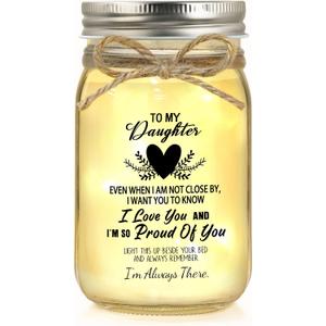 Gift for Daughter, Daughter Birthday Gifts from Mom Dad, Mother Daughters Gift, Daughters Gifts Mother's Day Graduation Decorative Jar Light Night