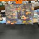 Framed Retro Monet Water Lilies With Funny Black Cat Canvas Prints Wall Art Water Lilies Pictures Paintings Poster Canvas Wall Decor for Living Room Bedroom Wall Decorations Ready to Hang (12''X16'')