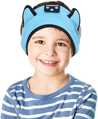 KIDSBAND Kids Headphones Bluetooth Headband Adjustable, Wireless Sleep Headphones for Kids with Wired Playback 3.5 MM Jack for Teens/Boys/Girls/Smartphones/School/Kindle/Airplane Travel/Plane/Tablet