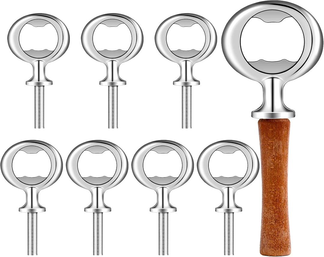 Metal Bottle Opener Kit Blank Bottle Opener Stainless Steel Open Inserts Hardware for Wedding Party DIY Project Craft Wood Turning(Silver,7 Pieces)
