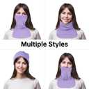 Neck Gaiters for Men Women, Winter Neck Warmer Windproof Face Mask Scarf for Cold Weather Outdoor Sports (Purple+printed Purple)