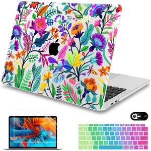 Mektron for MacBook Air 13 Case A1466/A1369 (2010-2017 Release), Snap-on Plastic Hard Shell Cover for MacBook Air 13.3 inch with Keyboard Cover,Bright-Coloured Flowers
