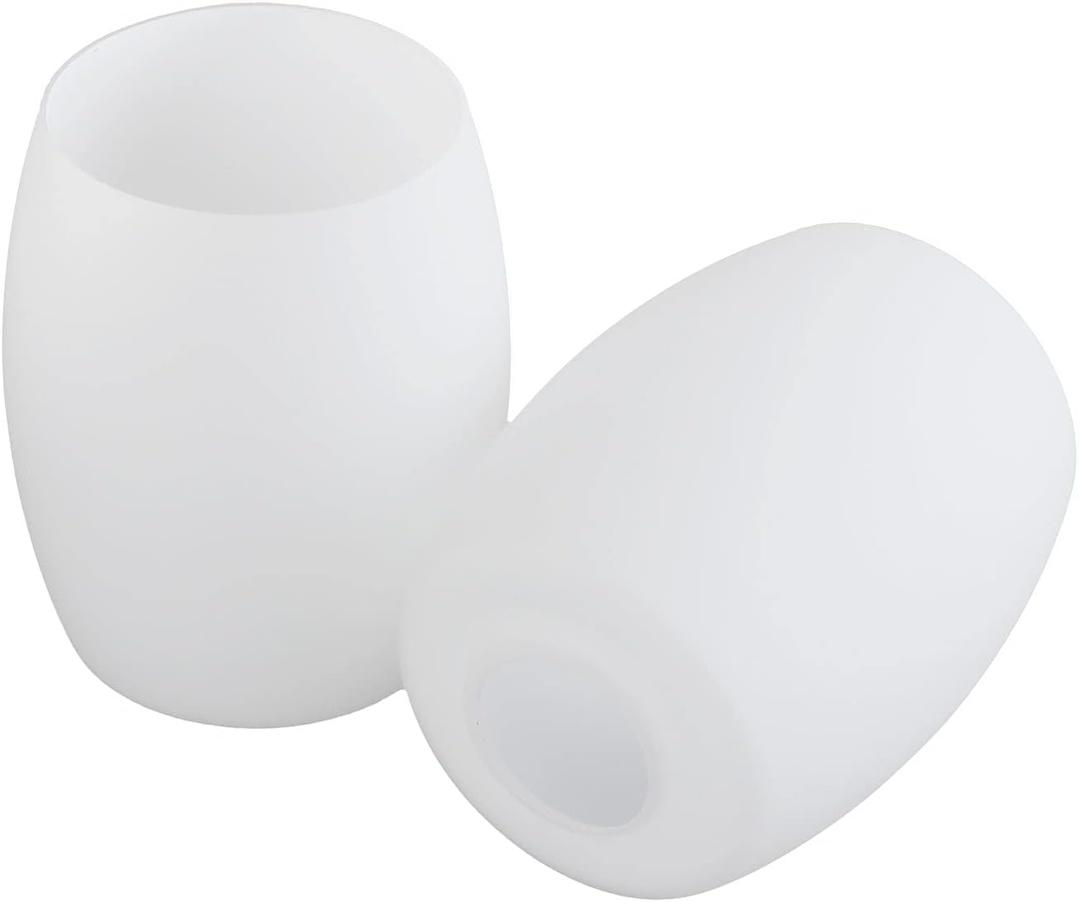 2 Pack Glass Lamp Shade for Mini Pendant Light, Opal White Glass Globe Replacement for Chandelier Light Fixture, Wall Sconce, 1 5/8" inch Fitter