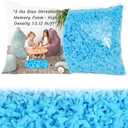 Bean Bag Filler - 5lbs Shredded Memory Foam Filling, High Density 3.12 lb/ft, Blue Pillow Stuffing for Bean Bag Chair, Couch Cushion, Dog Bed, Stuffed Animals, DIY, Non-Toxic & Hypoallergenic