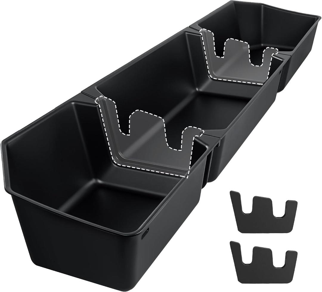 AUXKO Underseat Storage Box for 2015-2024 Ford F-150 SuperCrew/Crew Cab & 2017-2024 F-250 F-350 F-450 F-550 Super Duty | No-Drill Installation, Upgraded Detachable Design, Maximize Truck Storage Space