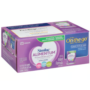 Similac Alimentum 0-12 Months Hypoallergenic Ready to Feed Infant Formula with Iron 6 - 8 fl oz Cans, Set Of 4; BB Nov. 1, 2026