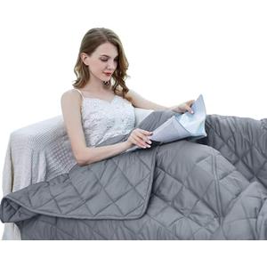ZZZhen Weighted Blanket - High Breathability - 48''72'' 15LB - Premium Heavy Blankets - Calm Sleeping for Adult and Kids, Durable Quilts Grey, 48''72'' - 15LB