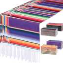 24 Pack Mexican Table Runner 14 x 84 Inch Mexican Serape Table Runner Mexican Table Blanket Colorful Striped Table Runner Mexican Party Decor for Cinco De Mayo Fiesta Wedding Party (Multi Colors)