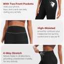 High Waisted Flare Leggings for Women with Pockets, Tummy Control Yoga Pants, Bootcut Workout Leggings (Black, XXL)