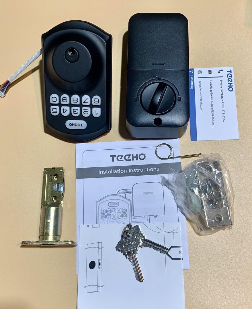 Keyless Entry Smart Lock Set: Front Door Fingerprint Deadbolt with AutoLock/Keypad & AntiPeep Password for MultiUser Family Home Security