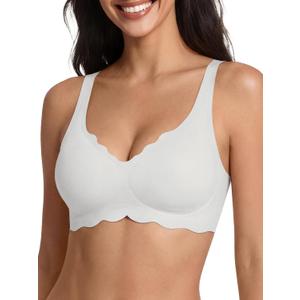 Tankaneo Womens Wireless Jelly Bras No Underwire Soft Bralette Comfortable Full Coverage Seamless T Shirt Bra (XX-Large)