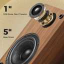 Active Bookshelf Speakers 36W RMS - BT 5.4 Wireless Speaker with 5 Inch Woofer, Silk Dome Tweeter PC Speakers - USB Digital Audio Studio Monitors Bass & Treble Adjust AUX Input for Record Player TV