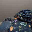 Yiran King Size Comforter Set 7 Pieces, Peacock Blue Botanical Floral Winter Comforter Bedding Set, Bed in a Bag King, Soft Microfiber Complete Bedding Set with Sheets for All Season (King (104"x90"))