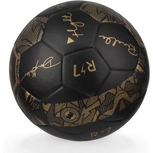Seamless Soccer Ball Size 4/Size 5 for Adults and Youth, Thermo-Bonded Construction, Waterproof & Leak-Proof, Enhanced Air Retention, Match Ball for Training, Practice and Games (Black)