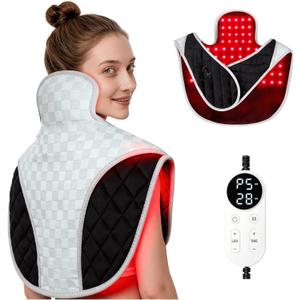 Red Light Therapy for Neck and Shoulders 3-in-1 LED Bead 660nm&850nm Infrared Light Therapy Belt for Neck Waist Back with Timer Remote Control Wearable Suitable for Home and Office Use