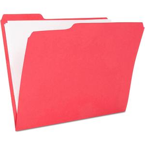 The File King 1/3 Cut Red File Folders Letter Size - 100 Pack | Colored Manilla Folders 8.5 x 11 | Made in the USA | Assorted 3 Tab Red Color Manila File Folder | Heavy Duty Basic Paper Filing Folder