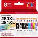 280XXL 281XXL Replacement for Canon 280 281 Ink Cartridges Compatible for Canon TS8320 TS8222 TS8300 TR8620a TS9120 TS8120 TR8520 TR7520 TS6220 Printer(3PGBK/BK/C/M/Y/PB) 8-Pack