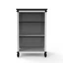 Classroom Basics MBSCB01 Modular Classroom Bookshelf, Narrow Mobile Storage Cabinet with Adjustable Shelves, Steel Frame, 1.5" Swivel Casters with Locking Brakes, 18.25"W x 18.25"D x 29"H