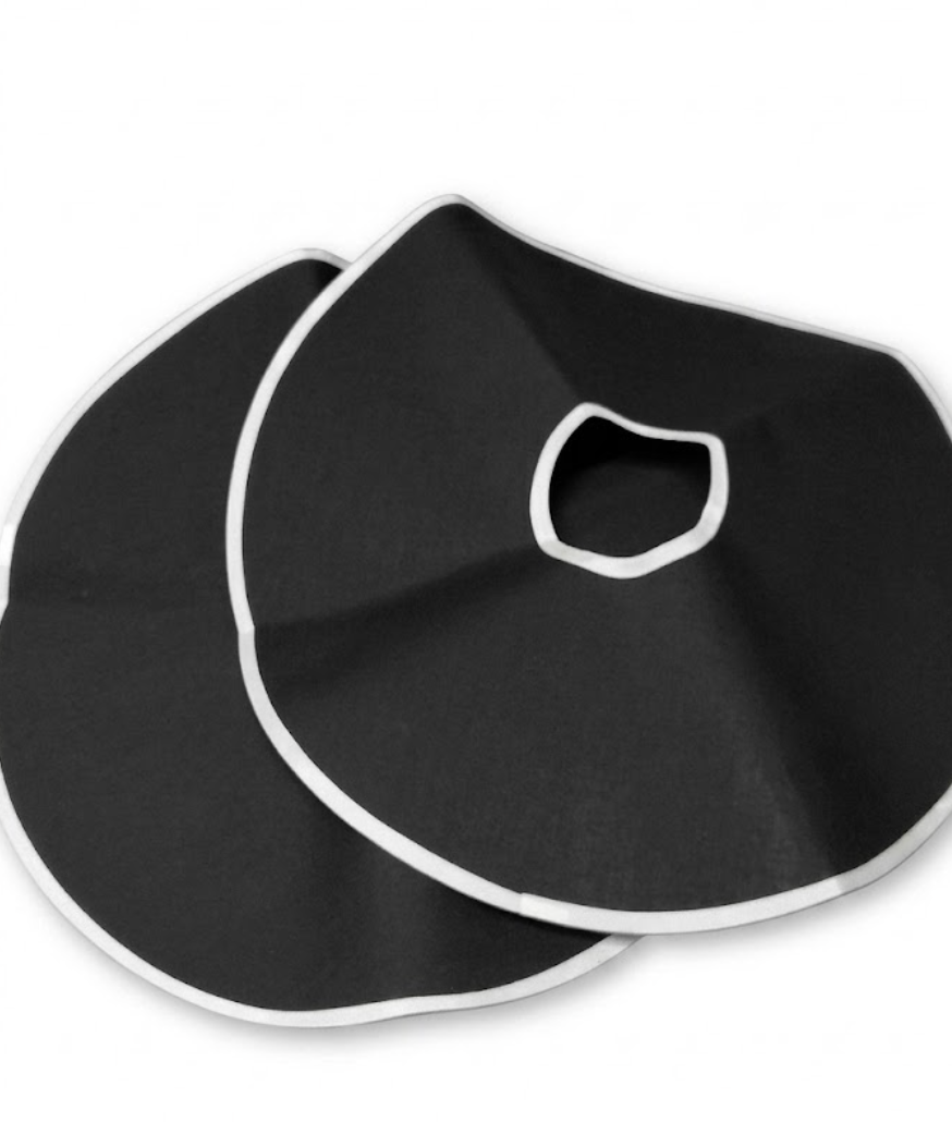 Small Scalloped Lamp Shade with Multi-Size UNO Fitter for E27 E14 E11 Base, Vintage Umbrella Light Shade for Table Lamp, Floor Lamp&Pendant, 15" Bottom Width (Black, 2 Pack-3.5x15x7in)
