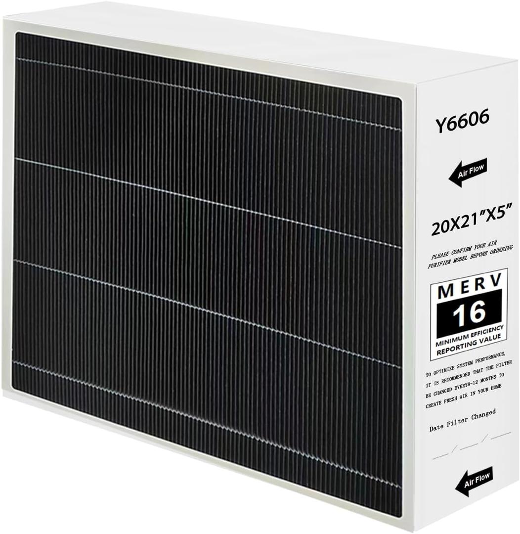 Upgraded Y6606 MERV 16 Filter Replacement Compatible with Lennox PureAir PCO3-14-16 Air Purifier,for Lennox Y6606 Merv 16 filter 20x21x5,Y6606 Filter