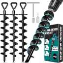 Ground Anchors Screw in, Heavy Duty Ground Trampoline Stakes High Wind Tent Stakes for Tent, Trampoline, Gazebo, Carport, Trap Anchor, Canopies, Swing Set