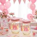 Sieral 2 Pcs Pink 2026 Graduation Centerpieces for Tables, Class of 2026 Table Decorations, LED Mason Jars for Centerpieces with Graduation Caps for College High School Congrats Grad Party Supplies