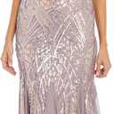 R&M Richards Women's Geometric Beaded Formal Gown | Sleeveless Sweetheart Neckline Maxi Dress | Evening Cocktail Party Attire (Pink), Size 8