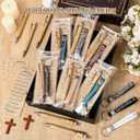 Gueevin 10 Sets Christian Party Favors Gift Bulk Pastor Appreciation Sunday School Teacher Bible Verse Bamboo Ballpoint Pen Prayer Religious Bookmarks Scripture First Communion Silicone Keychain