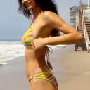 BECCA Women's Awaken Triangle Bikini Top, Adjustable, Tie Back, Swimwear Separates (M)