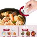 Dezin Hot Pot Electric Upgraded, Non-Stick Saut Pan, Rapid Noodles Electric Pot, 1.5L Mini Portable Hot Pot for Steak, Egg, Fried Rice, Ramen, Oatmeal, Soup with Power Adjustment