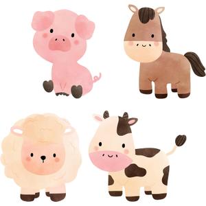 Honoson 4 Pcs Large 24" x 32" Farm Animal Cardboard Cutouts Party Decor