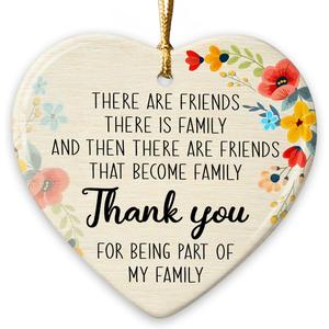 6 x Friends Christmas Ornaments 2025 - Friendship Gifts for Women Men Coworkers, Thank You Gifts for Friends, Bestie, BFF, Soulmate, Ceramic Friend Ornament for Christmas Tree Decorations