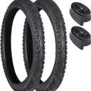 2 Pcs Bike Tires 16x1.75/47-305 with 2 Pcs Bike Tubes 16 X 1.5 - 1.75 AV 32mm Valve, Puncture-Resistant BMX Bicycle Tires, Bike Replacement for Beach Cruiser Mountain Bikes(AK-935)
