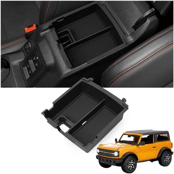 Center Console Organizer for Ford Bronco 2025 2026 - 4 Door Full Size Ford Bronco Center Console Armrest Storage Box for Ford Bronco Accessories 2026 Upgraded Tray (Not for 2-Door & Bronco Sport)