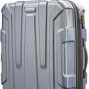 Samsonite Centric Hardside Expandable Luggage with Spinner Wheels, Blue Slate, Checked-Medium 24-Inch