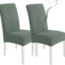 SYSLOON Waterproof Chair Covers for Dining Chairs 2 Pack,Pea Green | 100% Waterproof Material,Washable & Removable,Protect Against Spills,Dining Chairs