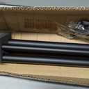 Heavy Duty Double Curtain Rods with Cylindrical Cap Finials - 72 to 144' Telescoping Rods, 1 Inch Diameter Front, 5/8 Inch Diameter Back - Matte Black