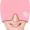 Migraine Relief Cap, Soothing Headache Ice Face Mask Products, Hot and Cold Therapy, Migraine Headache Relief Cap for Migraine, Sinus, Puffy Eyes, Tension, Stress and Hangover(Pink)