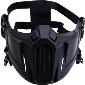 Airsoft Mask Creative Protective Half Face Mask Outdoor Game Mask Costume Mask Outdoor Sports Masks (Black)