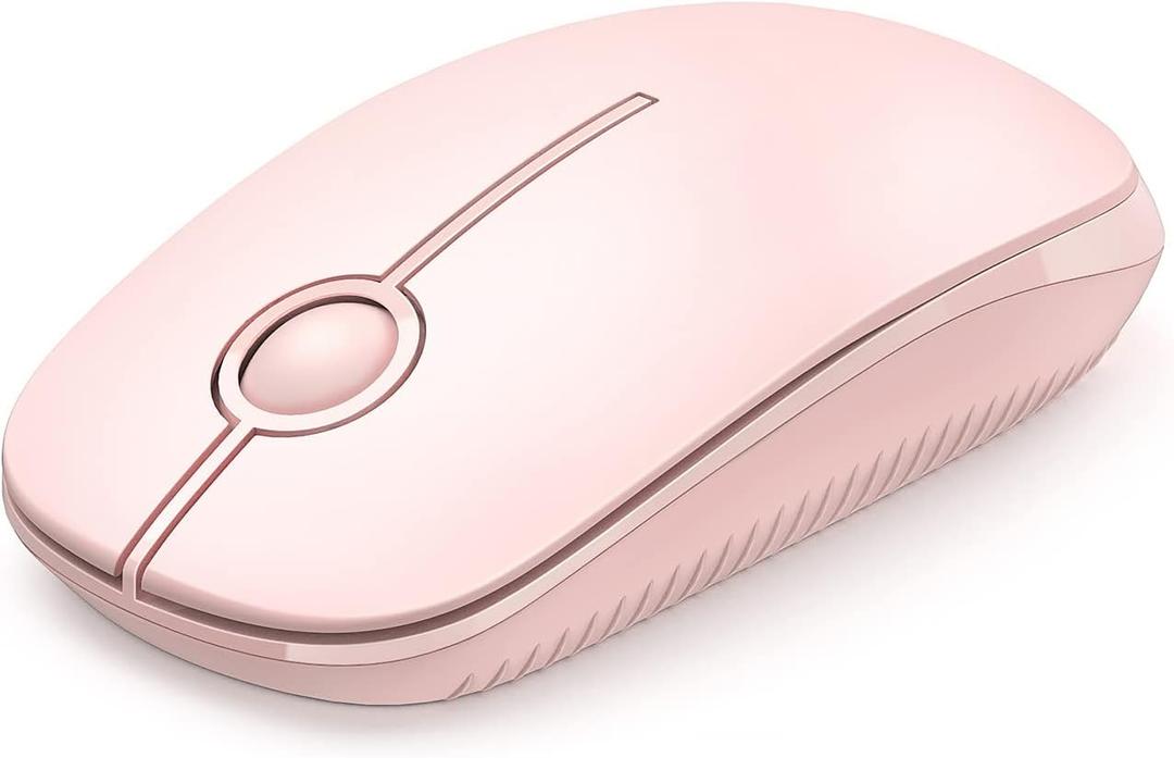 Unipows Wireless Mouse - 2.4G Slim Portable Computer Mouse with Nano Receiver, Less Noise Mobile Optical Mice for Notebook, PC, Laptop, Computer, Mac (Pink)