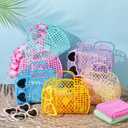 24 Pcs Pool Party Favors for Women Girls Trip Gifts, Summer Beach Bachelorette Party Supplies Includes Jelly Baskets, Heart Sunglasses, Beach Towels, Hawaiian Leis