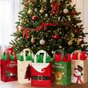 STYPOP 24 Pack 10" Christmas Gift Bags Medium Size with Tissue Paper, Reusable Non-Woven Christmas Tote Bags with Handles, Perfect for Xmas Gift Wrap/Party Favor Supplies, 10"  8"  4"