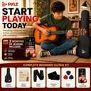 Pyle 36-Inch Beginner Classical Acoustic Guitar Kit, 3/4 Size Junior Nylon String Guitar for Kids and Adults, Includes Gig Bag, Strap, Spare Strings, Picks, Cleaning Cloth, 18 Frets, Sunburst
