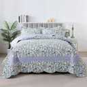 HoneiLife Oversized King Bedspreads - California King Quilt Sets 120"x120",3-Piece Floral Bedspreads, Lightweight Coverlets, Wildflower Quilts, King Quilt Bedding Sets for All Season Use
