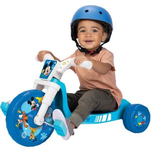 MICKEY MOUSE Ride-On 10" Fly Wheels Junior Cruiser Tricycle with Sounds - Toddler Bike Trike, Ages 2-4