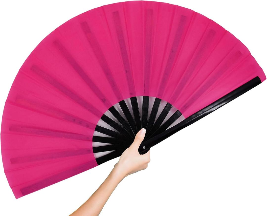 3 x Large Rave Folding Hand Fan Clap Fan Popping Fans for Line Dancing, Big Foldable Clacking Fans for Dance Festival, Dancing, Performance
